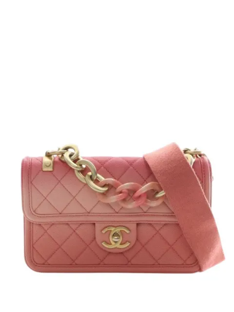 CHANEL Pre-Owned 2018-2019 Small Quilted Caviar Sunset On The Sea Flap satchel Pink HVDVF5ZCWD01BFLL