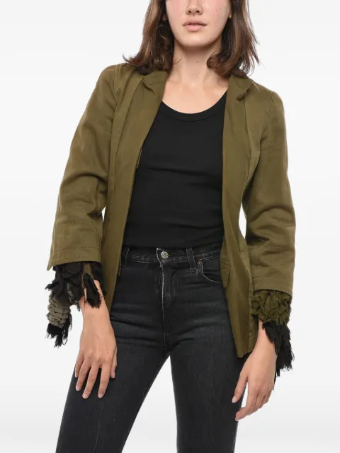 Comme Des Garçons ruffle-cuff single-breasted jacket Green EJ10040MILITARYGREEN