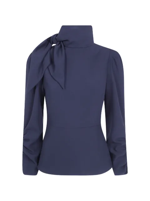 DRHOPE bow detail high-neck shirt Blue 4732OP4203