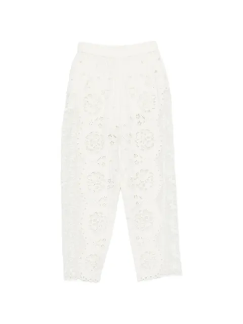 Sea Gardener broderie-anglaise panelled trousers White PF26030