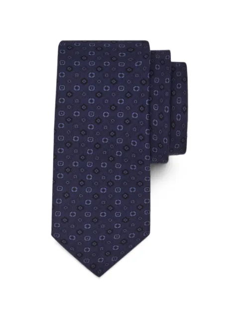 Ferragamo micro pattern silk tie Blue 797324