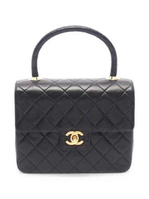 CHANEL Pre-Owned 2004-2005 Matelassé top-handle mini tote bag Black 10898439772584