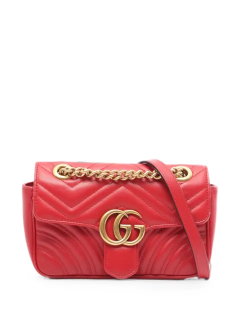 Gucci Pre-Owned 2010s GG Marmont chain-strap shoulder bag Red 1090858