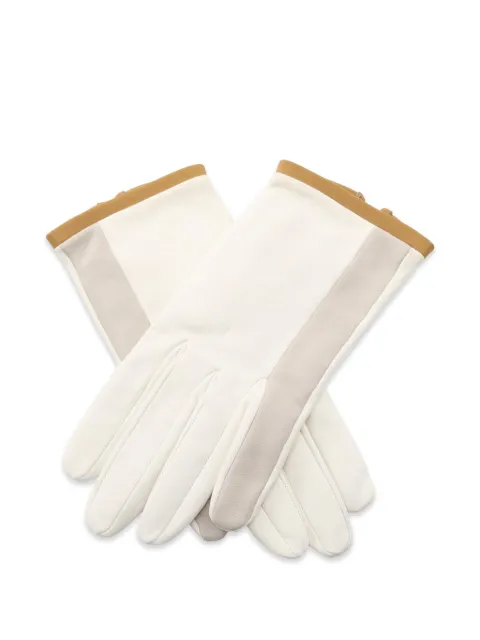 Hermès Pre-Owned 2010s trimming piping gloves White 1090149