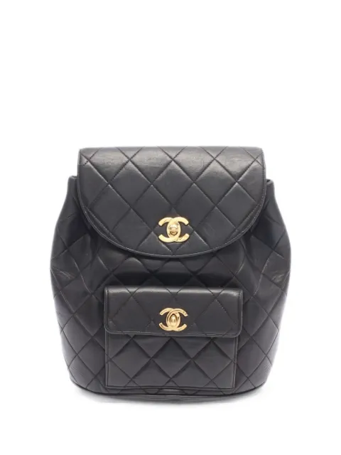 CHANEL Pre-Owned 2021 matelassé turn-lock backpack Black 1091830UNCLEAR