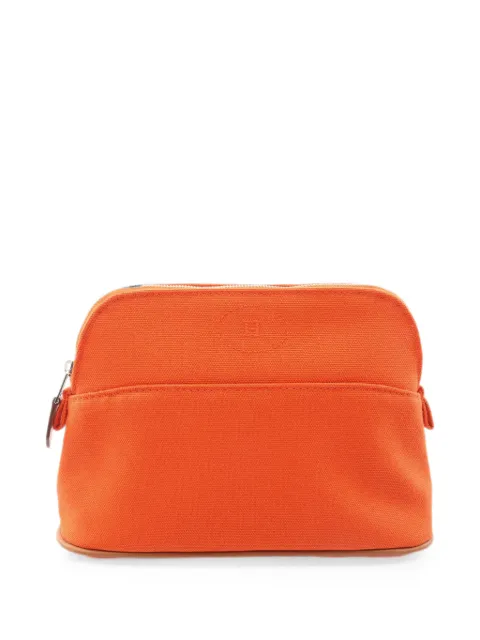 Hermès Pre-Owned 2010s Bolide leather-trim pouch Orange 1090776