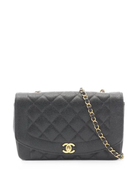 CHANEL Pre-Owned 1994-1996 Matelassé Diana flap shoulder bag Black 10907263271997