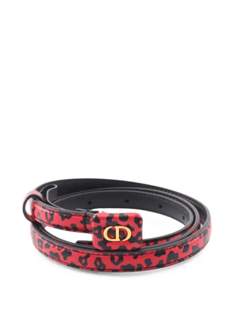 Christian Dior Pre-Owned 2010s CD logo leopard-print belt Red 1086267
