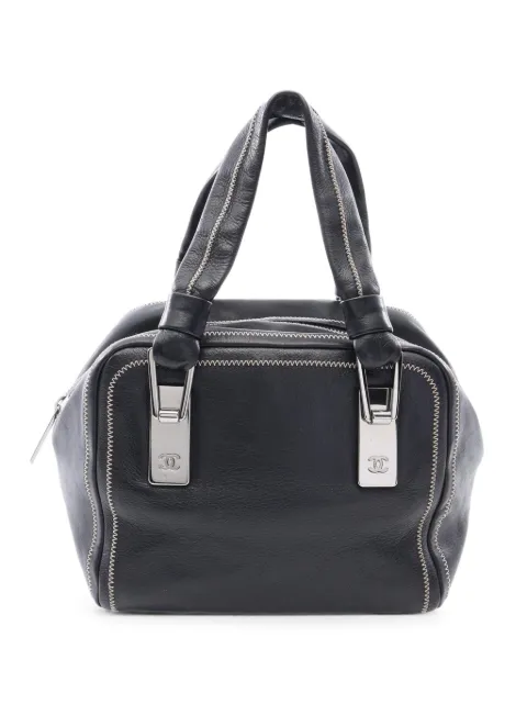 CHANEL Pre-Owned 2003-2004 whipstitch mini Boston tote bag Black 10916648509341