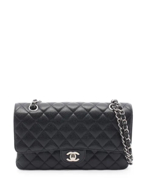 CHANEL Pre-Owned 2020-2021 Matelassé double-flap leather shoulder bag Black 109147630799374