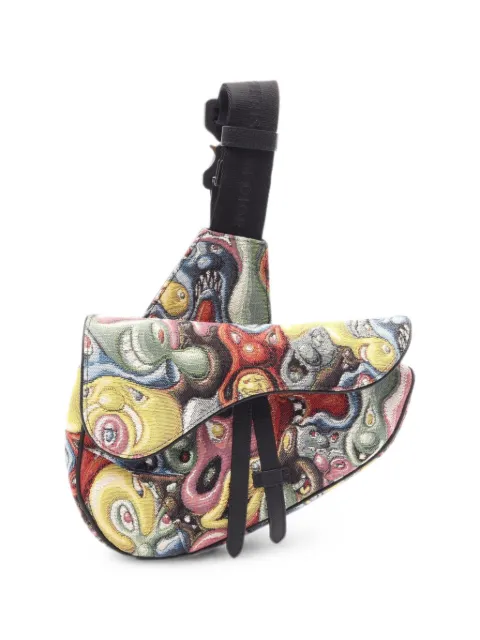 Christian Dior Pre-Owned 2010s × Kenny Scharf Saddle belt bag Black 1092272