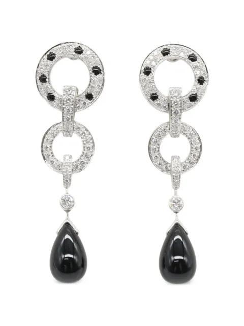 Cartier 2010s Panthère diamond and onyx earrings Silver 1089105TZY875