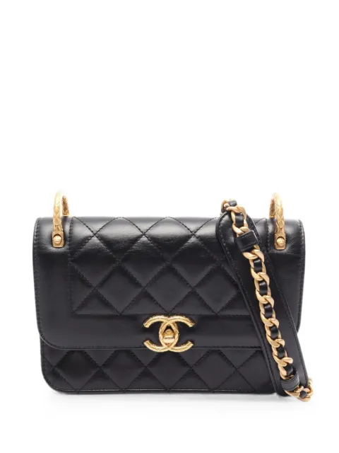 CHANEL Pre-Owned 2021s Matelassé leather shoulder bag Black 1091462T6K0AEE6
