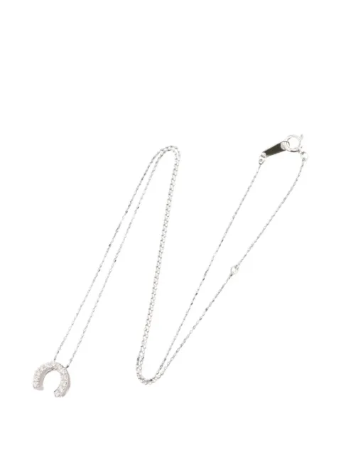 Celine Pre-Owned 2010s horseshoe-pendant diamond necklace Silver 1089156