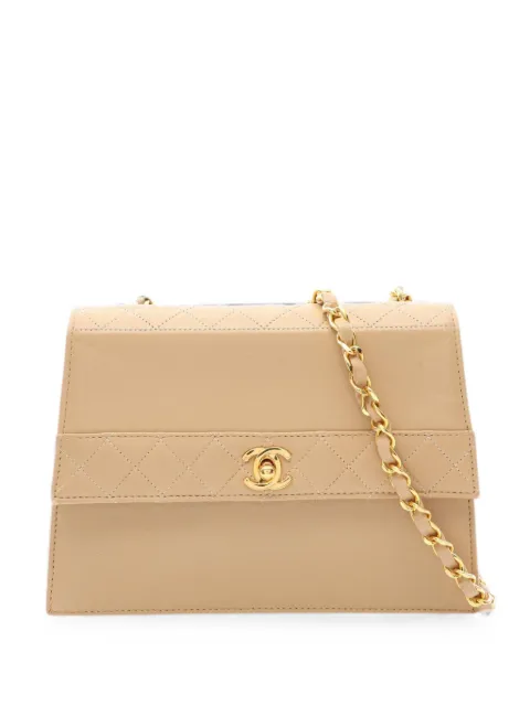 CHANEL Pre-Owned 1989-1991 Matelassé chain shoulder bag Neutrals 10916961592279