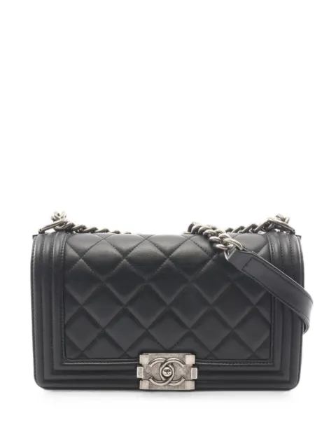 CHANEL Pre-Owned 2014 Boy Chanel quilted crossbody bag Black 108984619102229