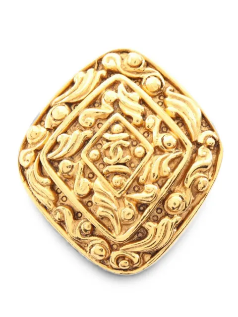 CHANEL Pre-Owned 1980s Coco Mark arabesque brooch Gold 1074110