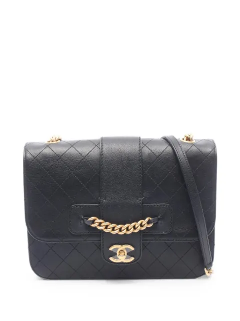 CHANEL Pre-Owned 2017-2018 Matelassé chain cross body bag Black 109028424908574