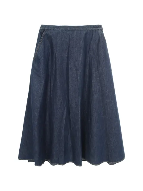 Gucci Pre-Owned 2010s flared midi denim skirt Blue 1088200