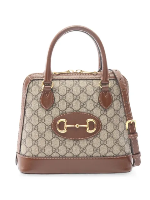 Gucci Pre-Owned 2000s GG Horsebit 1955 Supreme top shouulder bag Brown 1090925