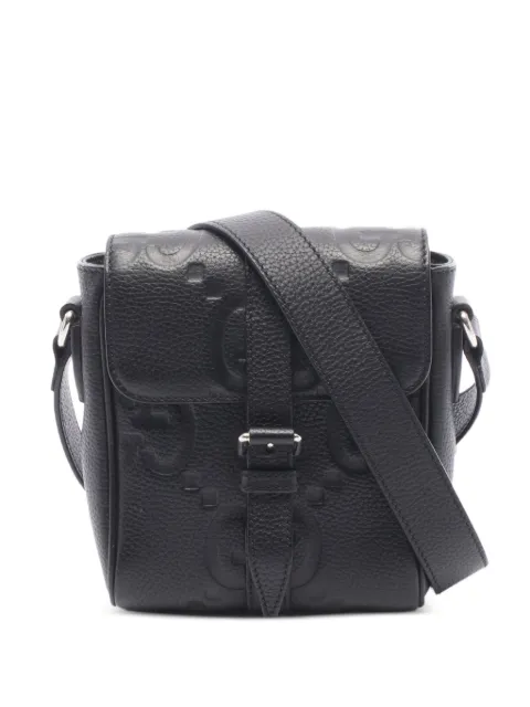 Gucci Pre-Owned 2010s Jumbo GG leather messenger bag Black 1092292