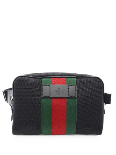 Gucci Pre-Owned 2010s Web stripe belt bag Black 1092183