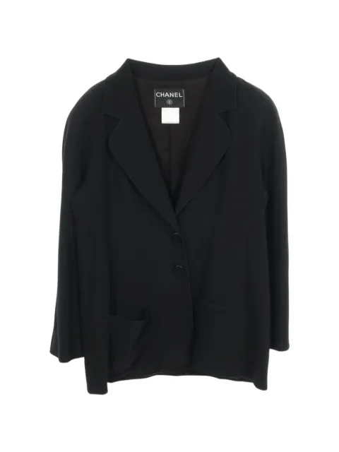 CHANEL Pre-Owned 1986-1988 Cocomark button jacket Black 1087829
