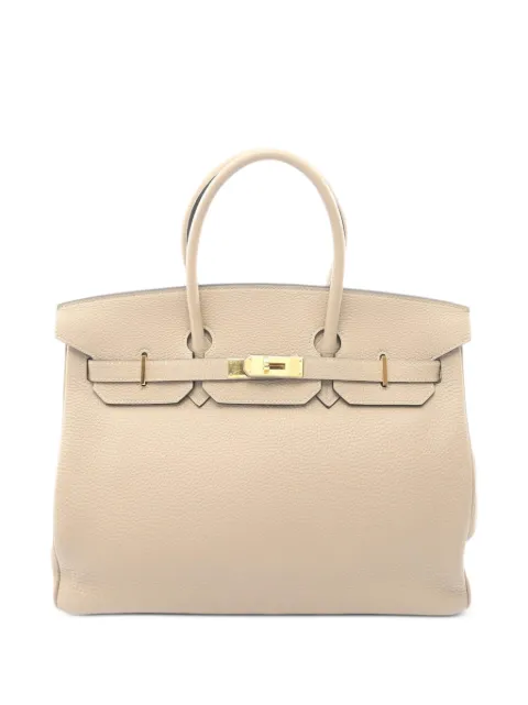 Hermès Pre-Owned 2010s 35 Birkin leather tote bag Neutrals 1090225LINSQUARE