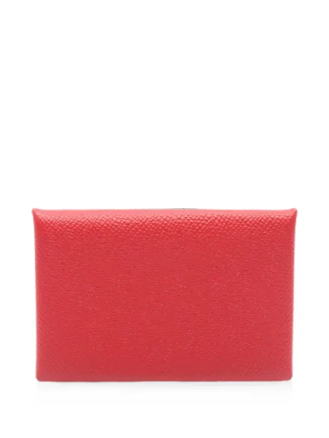 Hermès Pre-Owned 2010s Calvi Epsom leather coin purse Red 1092140OINSQUARE
