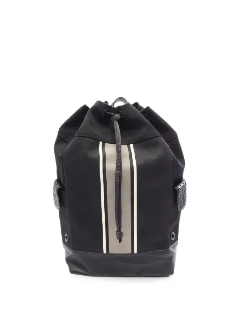 Bottega Veneta Pre-Owned 2000s Intrecciato striped backpack Black 1090864