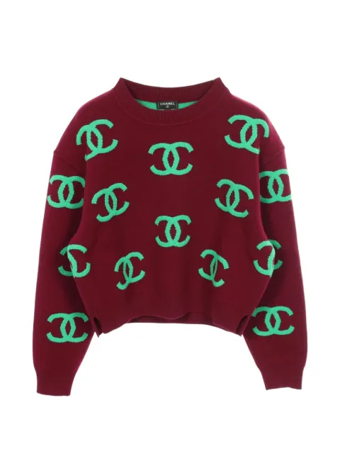 CHANEL Pre-Owned 1986-1988 Coco Mark sweater Red 1088198