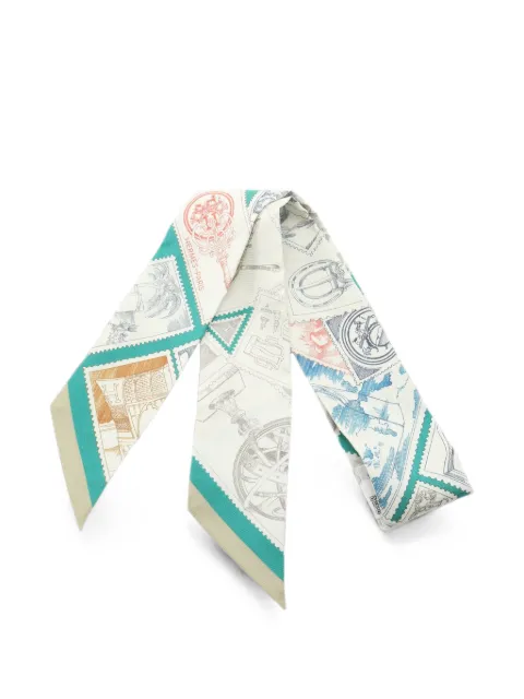 Hermès Pre-Owned 2020s Le Philatéliste du Faubourg scarf Neutrals 1086322