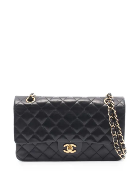 CHANEL Pre-Owned 2008-2009 Matelassé double flap shoulder bag Black 109213812457833