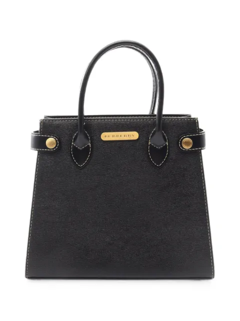Burberry Pre-Owned 2010s logo-plaque leather tote bag Black 1089627