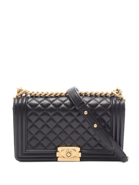 CHANEL Pre-Owned 2016-2017 Boy chain shoulder bag Black 109032522001648