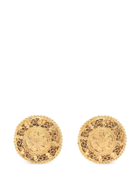 CHANEL Pre-Owned 1986-1988 Coco Mark round clip-on earrings Gold 1074117