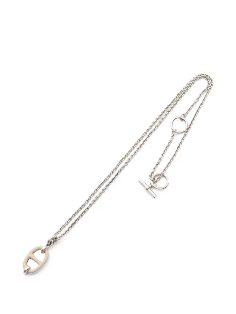 Hermès Pre-Owned 2010s logo necklace Silver 1088861