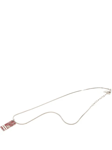 Christian Dior Pre-Owned 2002-2004 Brass Enamel Trotter Plate Pendant Necklace costume necklace Red A9RA7G066R7DB5NN