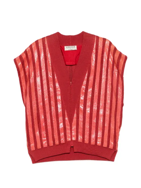 A.N.G.E.L.O. Vintage Cult 1980s snakeskin-effect ribbed jacket Red AN900CEY
