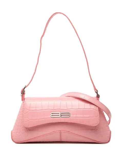 Balenciaga Pre-Owned 2022 Small Croc Embossed Leather XX Flap satchel Pink 2T3LH883TSFVFGVV