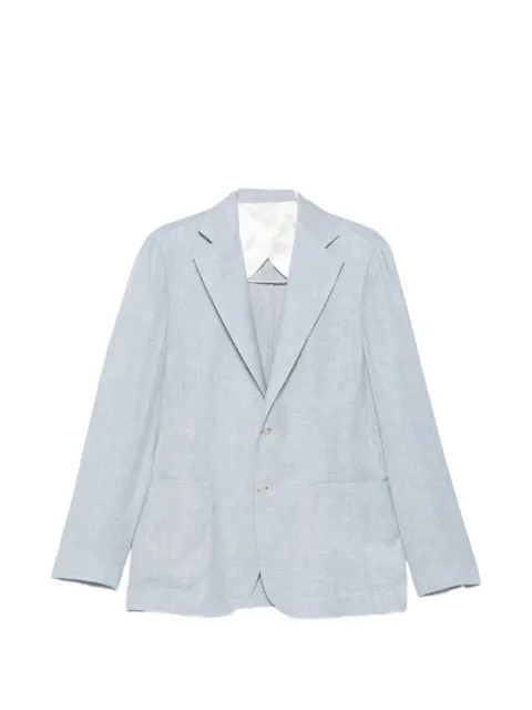 Barba notched-lapel single-breasted blazer Blue MONOU53058