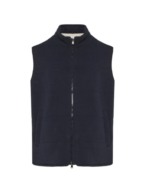 Barba padded high-neck suede gilet Blue NOAH51099