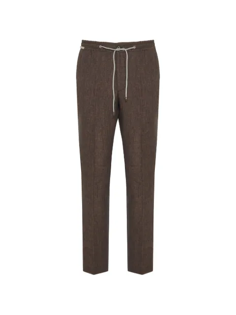 Corneliani drawstring-waist pressed-crease trousers Brown 254L252514159