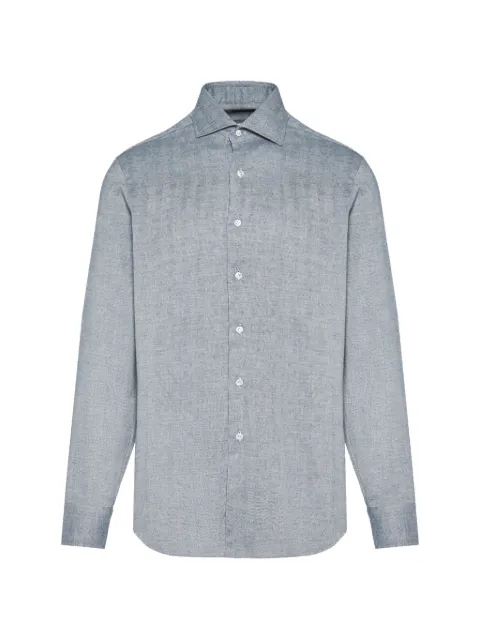 Barba herringbone-weave long-sleeve shirt Blue K4U13P0150077