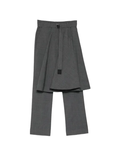sacai layered belted trousers Grey 2608692