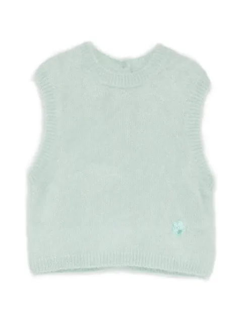 Cecilie Bahnsen fuzzy-knit sleeveless top Green 226KNI53004