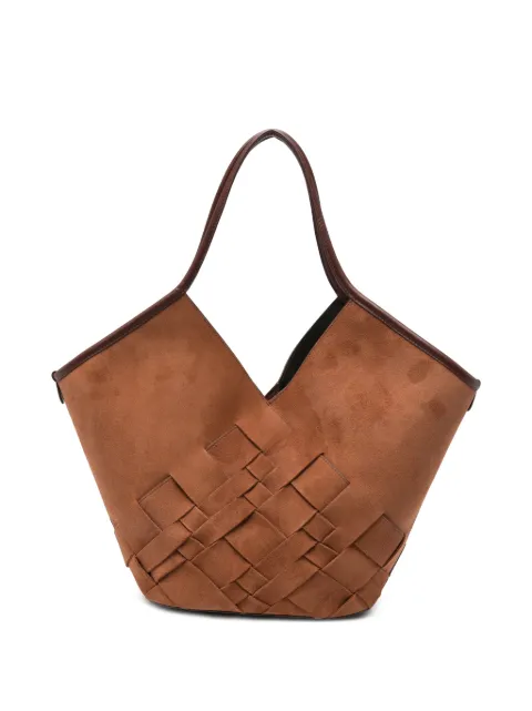 Hereu Coloma woven V-cutout shoulder bag Brown COLSUWBA26007