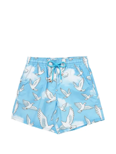 Vilebrequin Moorea dove-print swim shorts Blue MOOREAZB112