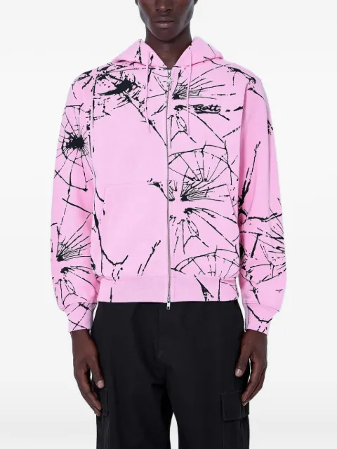 BOTT shattered-print zip-up hoodie Pink BOTTSS26028