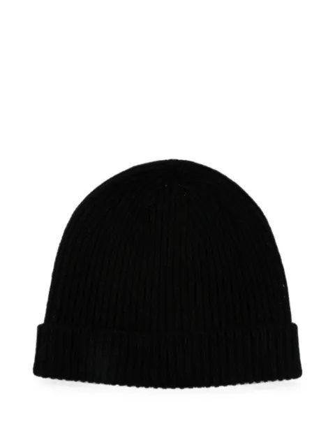 Rick Owens ribbed-knit beanie hat Black RU02F4495WSBR
